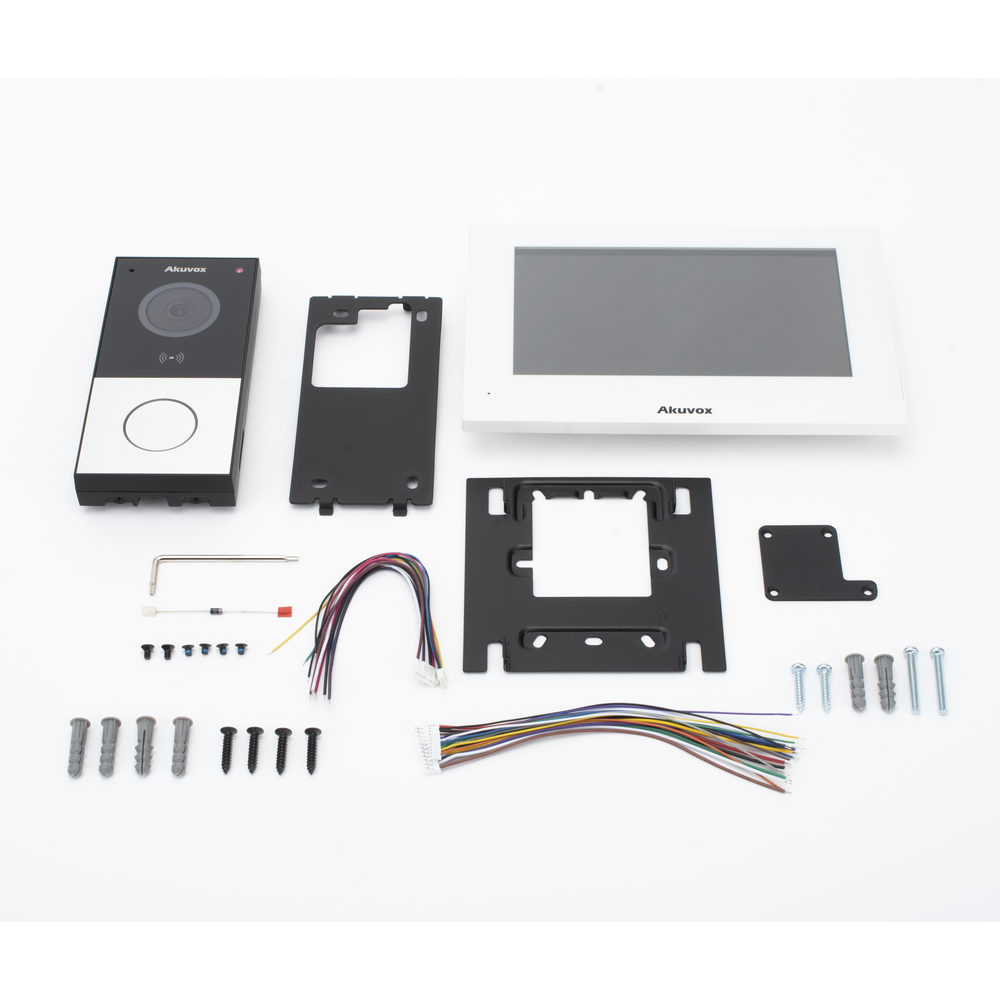 Kit de Videoportero Akuvox WIFI/ Monitor Linux de 7 Pulgadas/ 100% en la Nube / POE / Bluetooth / NFC / Lector de Tarjetas MIFARE / ONVIF / IP65 / Cámara 2 MP / Botón con Iluminación / Control de 1 Puerta / Entradas de Alarma - Image 2