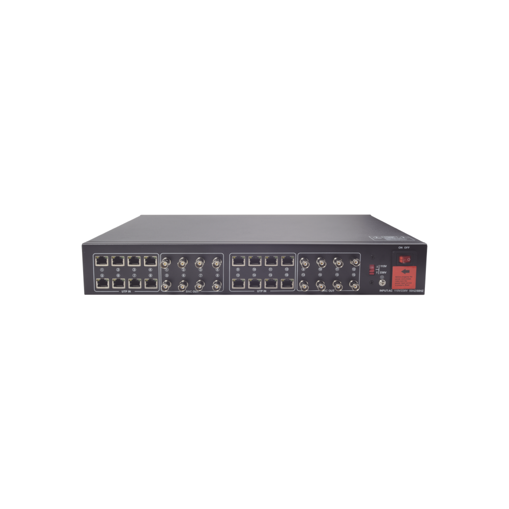 Kit de TRANSCEPTOR ACTIVO DE 16 Canales / VIDEO+PODER en un solo Cable UTP / 150m en 4K, 200m en 5 MP/ Envía 36 Vcc y recibe 12 Vcc / TODO INCLUIDO PARA RACK / Compatible con cámaras HD-TVI/CVI/AHD/CVBS / Instalación Limpia - Image 3