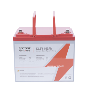 Batería de Litio Ciclo Profundo, 12.8 Vcc 100Ah (LiFePO4 de Celdas Cilíndricas) Válvula de Alivio, Solar, Marina, Máximo 100 A de Descarga