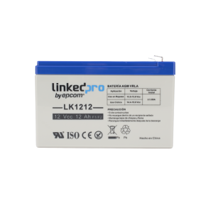 Batería de respaldo 12 V | 12 Ah | AGM | Especial para Seguridad Electrónica | UPS | Sistemas de Emergencia | Vida útil 5 años | Terminales F1 + Adaptador F2