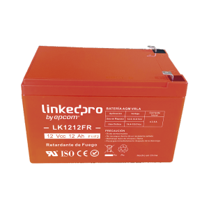 Batería de respaldo 12 V | 12 Ah | AGM | Certificada UL94-V0 Retardante a la Flama | Especial para Seguridad Electrónica | UPS | Sistemas de Emergencia | Vida útil 5 años | Terminales F1 + Adaptador F2