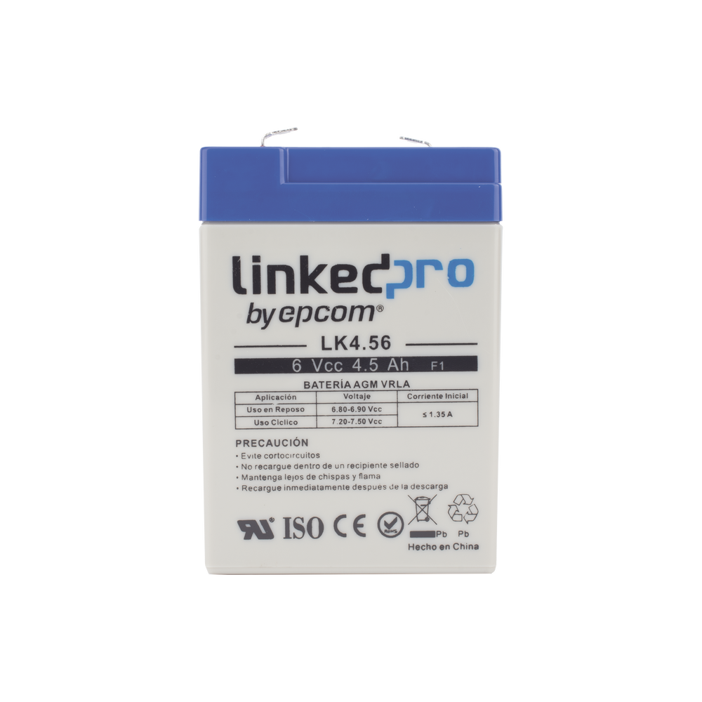 Batería de respaldo 6 V | 4.5 Ah | AGM | Especial para Seguridad Electrónica | UPS | Sistemas de Emergencia | Vida útil 5 años | Terminales F1 + Adaptador F2 - Image 2