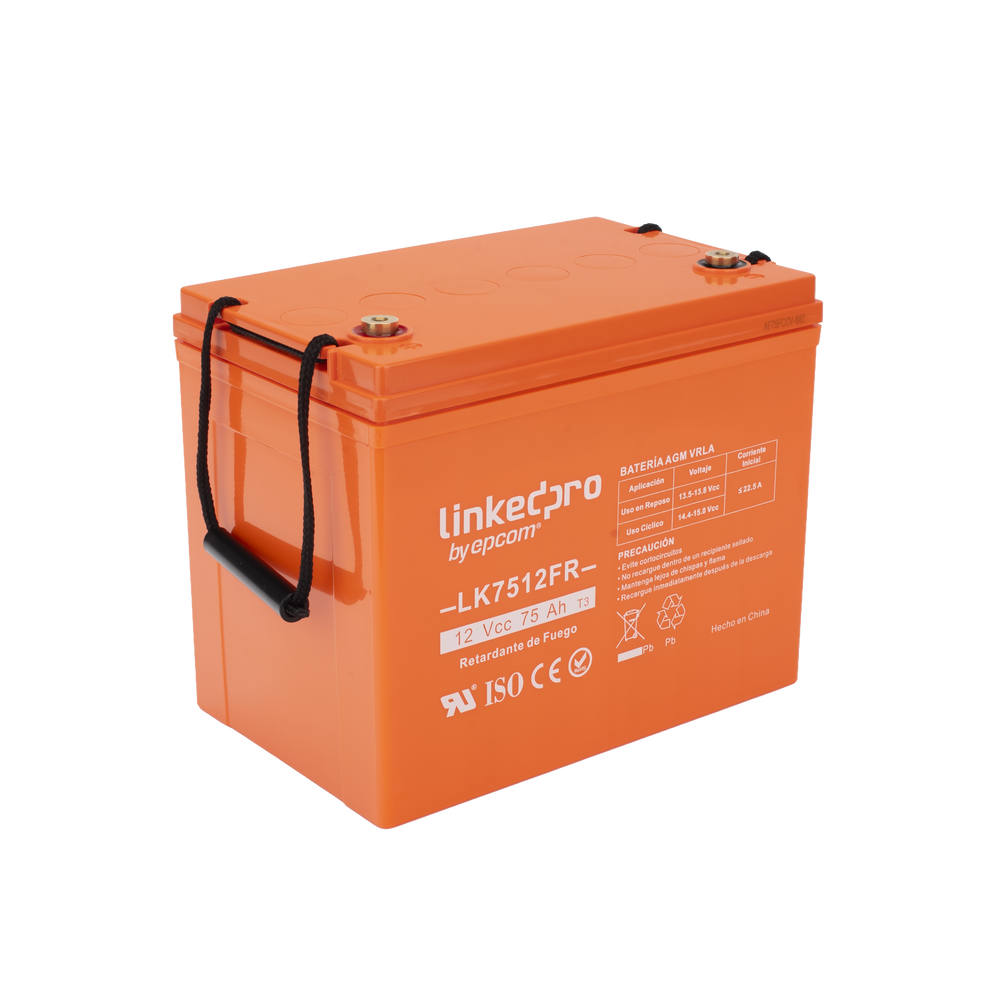 Batería de respaldo 12 V | 75 Ah | AGM | Certificada UL94-V0 Retardante a la Flama | Especial para Seguridad Electrónica | UPS | Sistemas de Emergencia | Vida útil 5 años | Terminales T3 - Image 2