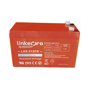 Batería de respaldo 12 V | 9.5 Ah | AGM | Certificada UL94-V0 Retardante a la Flama | Especial para Seguridad Electrónica | UPS | Sistemas de Emergencia | Vida útil 5 años | Terminales F1 + Adaptador F2