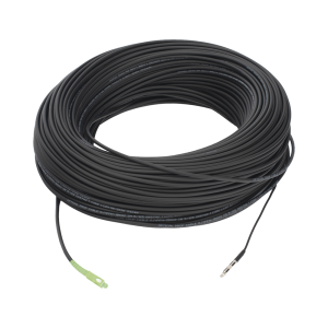 Rollo de Fibra Óptica Drop Redonda G657A2 Monomodo Simplex de 200 Metros con Conectores SC/APC-SC/APC para Instalaciones Aéreas, Subterráneas o a la Intemperie