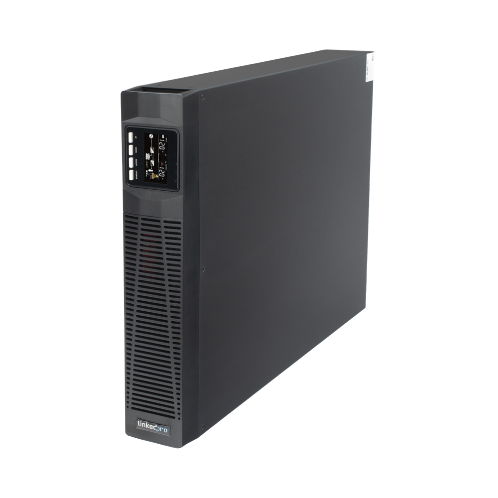 UPS de 3000VA/2700W / Topología On-Line Doble Conversión con Baterías Internas / Entrada y Salida de 120 Vca / Pantalla LCD Configurable / Formato Rack o Torre / 8 Salidas