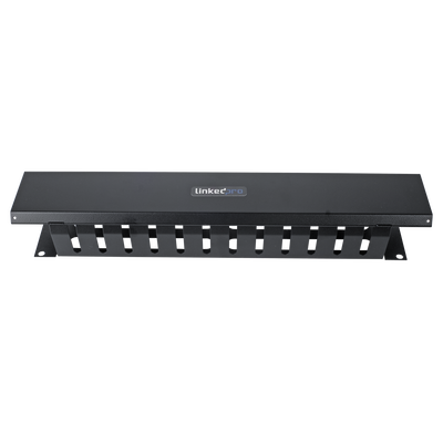 Organizador de Cables Horizontal de 2U para Rack de 19" con Cubierta Metálica (LPCM-042U)