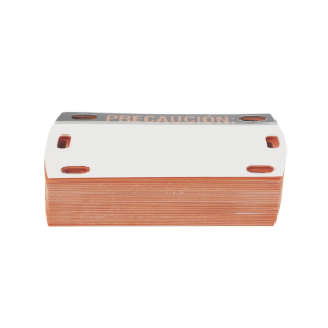 Etiqueta Autolaminada para Identificaci?n de Fibra ?ptica Paquete de 25 Piezas, Para Uso Interior/Exterior, Dimensiones de 90 x 50 mm (3.54 x 1.97 Pulgadas), Color Negro con Naranja
