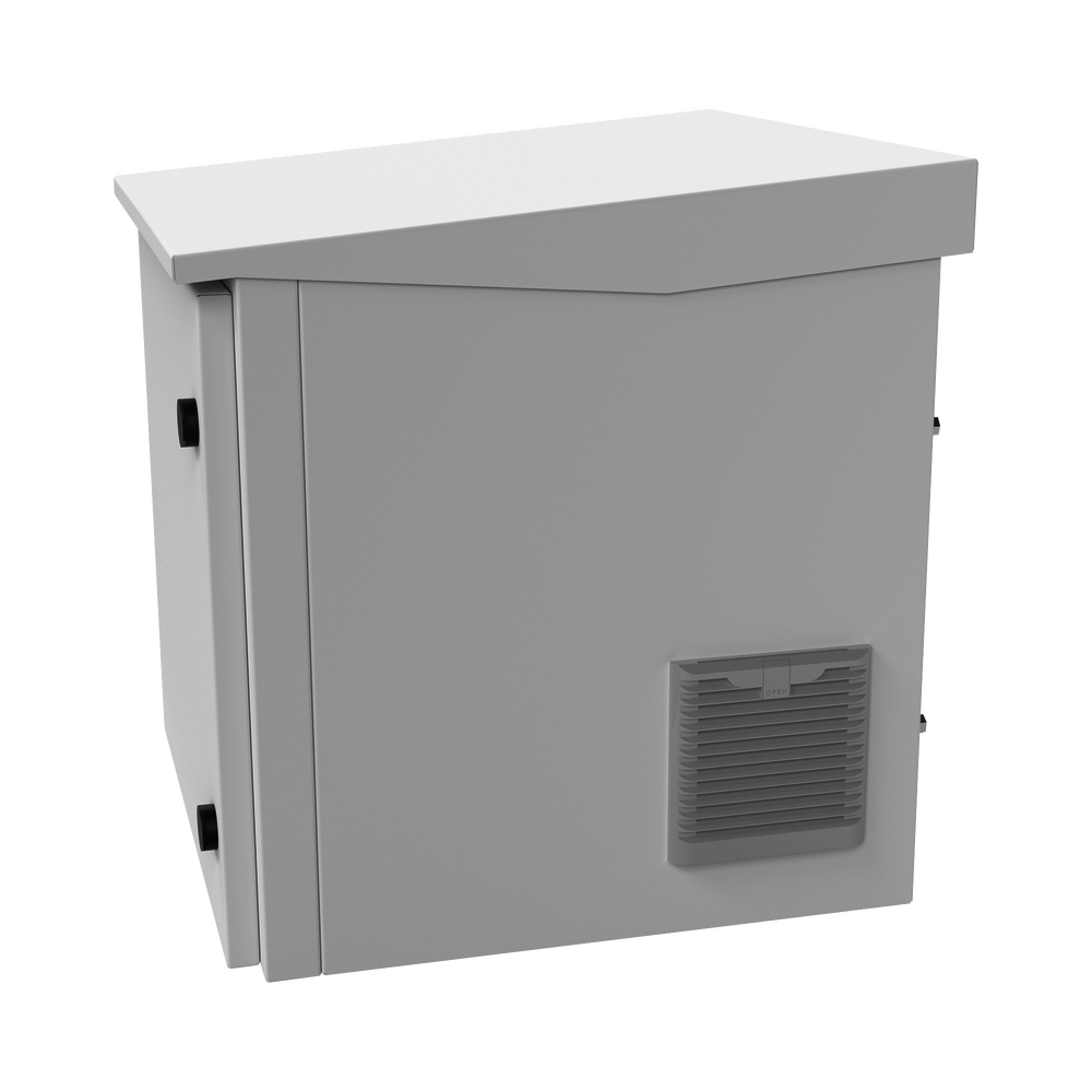 Gabinete de Exterior con Rack de 19" de 9UR con Ventiladores y Termostato, Se envía el Gabinete armado, (Montaje a poste o torre se vende por separado). - Image 2
