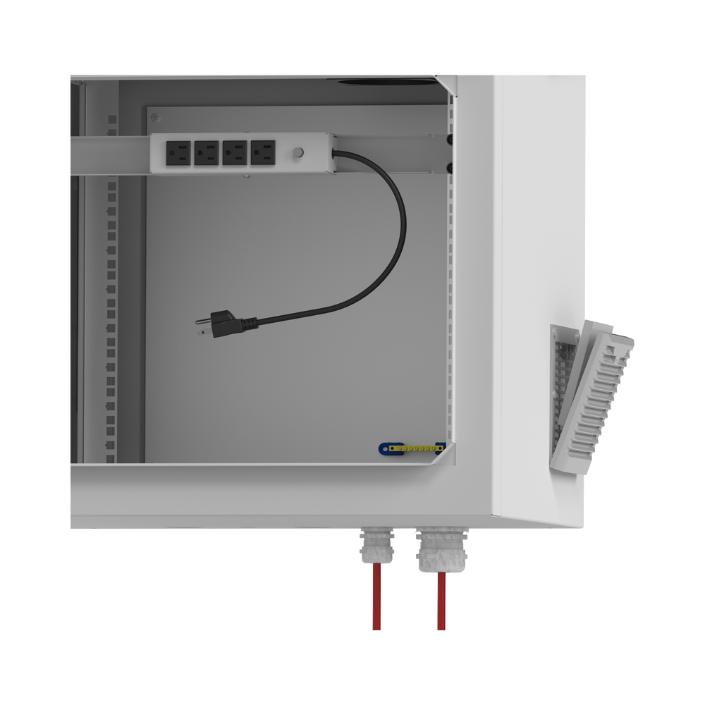 Gabinete de Exterior con Rack de 19" de 9UR con Ventiladores y Termostato, Se envía el Gabinete armado, (Montaje a poste o torre se vende por separado). - Image 5