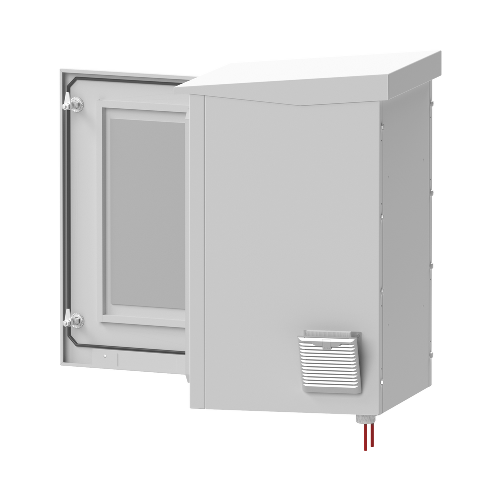 Gabinete de Exterior con Rack de 19" de 24U con Ventiladores y Termostato, Se envía el Gabinete Armado (Montaje a poste o torre se vende por separado). - Image 2