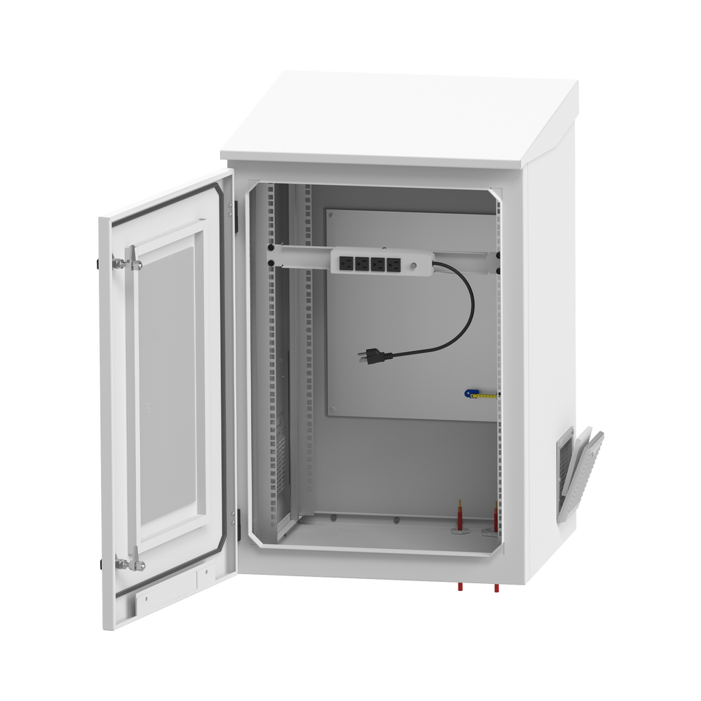 Gabinete de Exterior con Rack de 19" de 24U con Ventiladores y Termostato, Se envía el Gabinete Armado (Montaje a poste o torre se vende por separado). - Image 3