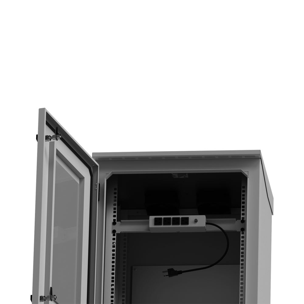 Gabinete de Exterior con Rack de 19" de 24U con Ventiladores y Termostato, Se envía el Gabinete Armado (Montaje a poste o torre se vende por separado). - Image 6
