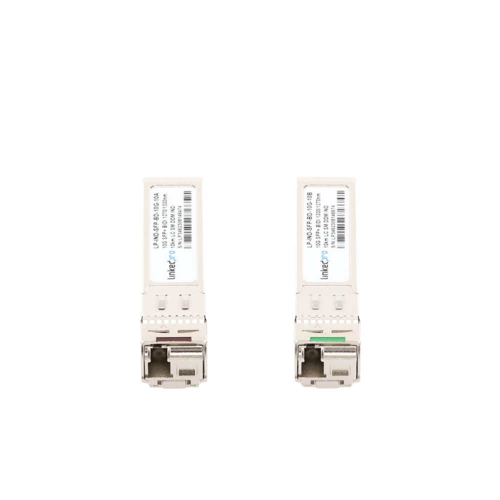 Transceptores Ópticos Industriales Bidireccionales SFP+ (Mini-Gbic) / Monomodo 1270 & 1330 nm / 10 Gbps / 10GBASE / Conector LC/UPC Simplex / DDM / Hasta 10 km / 2 Piezas - Image 2