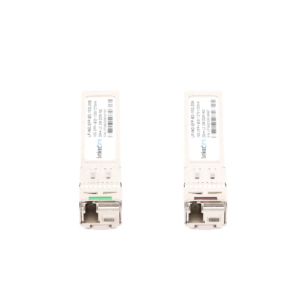 Transceptores Ópticos Industriales Bidireccionales SFP+ (Mini-Gbic) / Monomodo 1270 & 1330 nm / 10 Gbps / 10GBASE / Conector LC/UPC Simplex / DDM / Hasta 20 km / 2 Piezas - Image 2