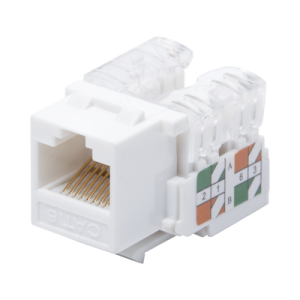 Módulo Jack Keystone Cat6 con Terminación 110 (Punchdown) para Faceplate - Color Blanco (LP-KJ-601-WH)