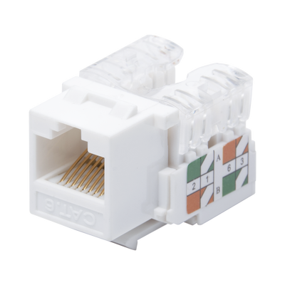 Módulo Jack Keystone Cat6 con Terminación 110 (Punchdown) para Faceplate - Color Blanco (LP-KJ-601-WH)