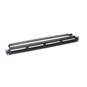 Panel de Parcheo de Impacto (110) UTP de 24 Puertos Cat6, 19 Pulgadas (48.26 cm), con Barra para Organizar Cable (LP-PP-607)