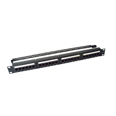 Panel de Parcheo de Impacto (110) UTP de 24 Puertos Cat6, 19 Pulgadas (48.26 cm), con Barra para Organizar Cable (LP-PP-607)