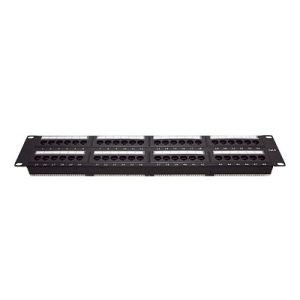Panel de Parcheo de Impacto (110) UTP de 48 Puertos Cat6, 19 Pulgadas (48.26 cm), 2U, con Barra para Organizar Cable (LP-PP-608)