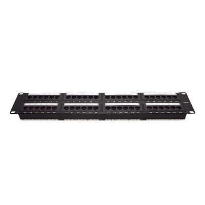 Panel de Parcheo de Impacto (110) UTP de 48 Puertos Cat6, 19 Pulgadas (48.26 cm), 2U, con Barra para Organizar Cable (LP-PP-608)