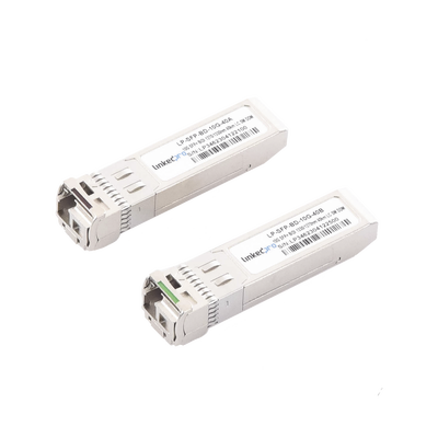 Transceptores Ópticos Bidireccionales SFP+ (Mini-Gbic) / Monomodo 1270 & 1330 nm / 10 Gbps / 1000BASE-BX / Conector LC/UPC Simplex / DDM / Hasta 40 km / 2 Piezas (LP-SFP-BD-10G-40)