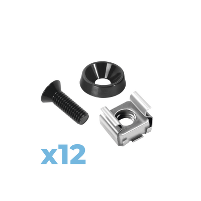 Juego de 12 Tornillos con 12 Arandelas y 12 Tuercas Enjauladas para Rack Linkedpro (LP-TAT-12)