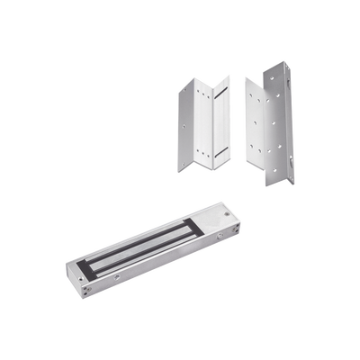 Kit para control de acceso incluye Chapa magnética de 600Lbs / Montajes L y Z (MAG600NLEDK)