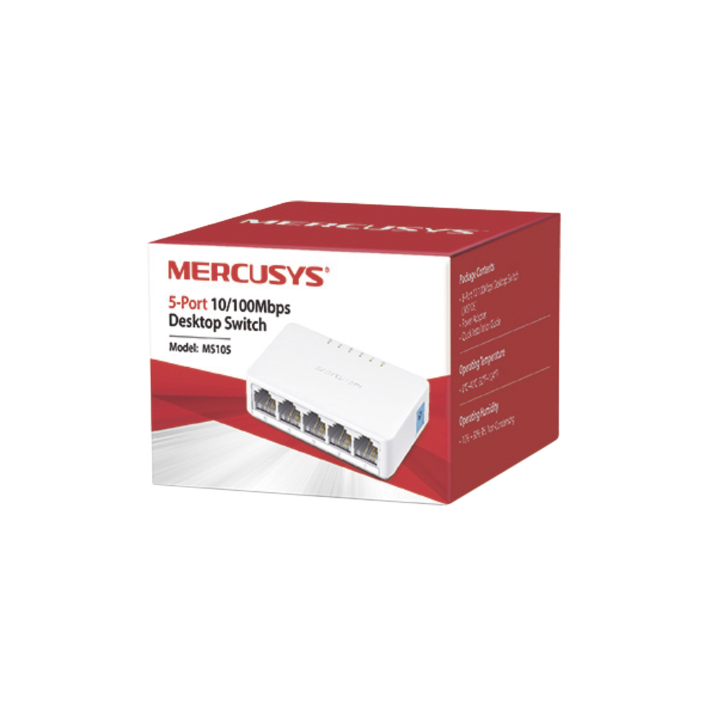 Switch NO Administrable / Para escritorio / 5 puertos 10/100 Mbps / Diseño Compacto / Plug and Play - Image 2