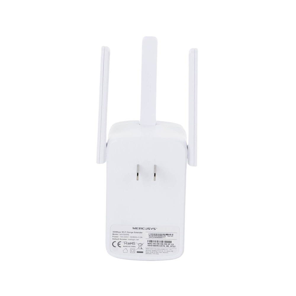 Repetidor / Extensor de Cobertura WiFi N / MU-MISO / 300 Mbps 2.4 GHz / 3 antenas externas / Botón WPS - Image 3