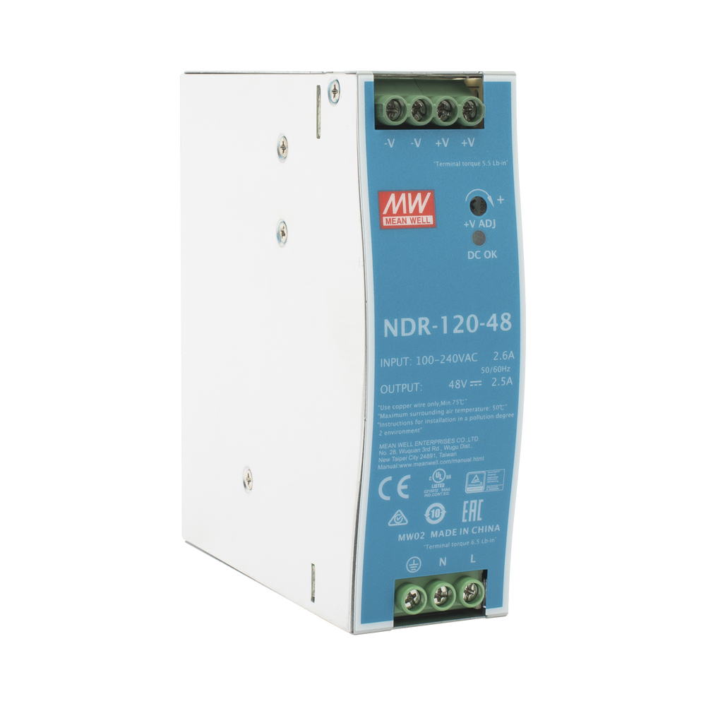Fuente de poder industrial de 120 W, salida 48 Vcc, entrada 90~264 VCA, para montaje en riel DIN, - Image 3