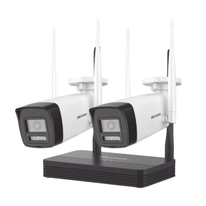 Kit IP Inalámbrico 4 Megapixel / NVS 4 Canales / 2 Cámaras Bala para Exterior con Lente 2.8 mm y Dual Light (30 mts IR + 30 mts Luz Blanca) / Audio Bidireccional (Micrófono y Bocina) / Soporta Micro SD de 512 GB