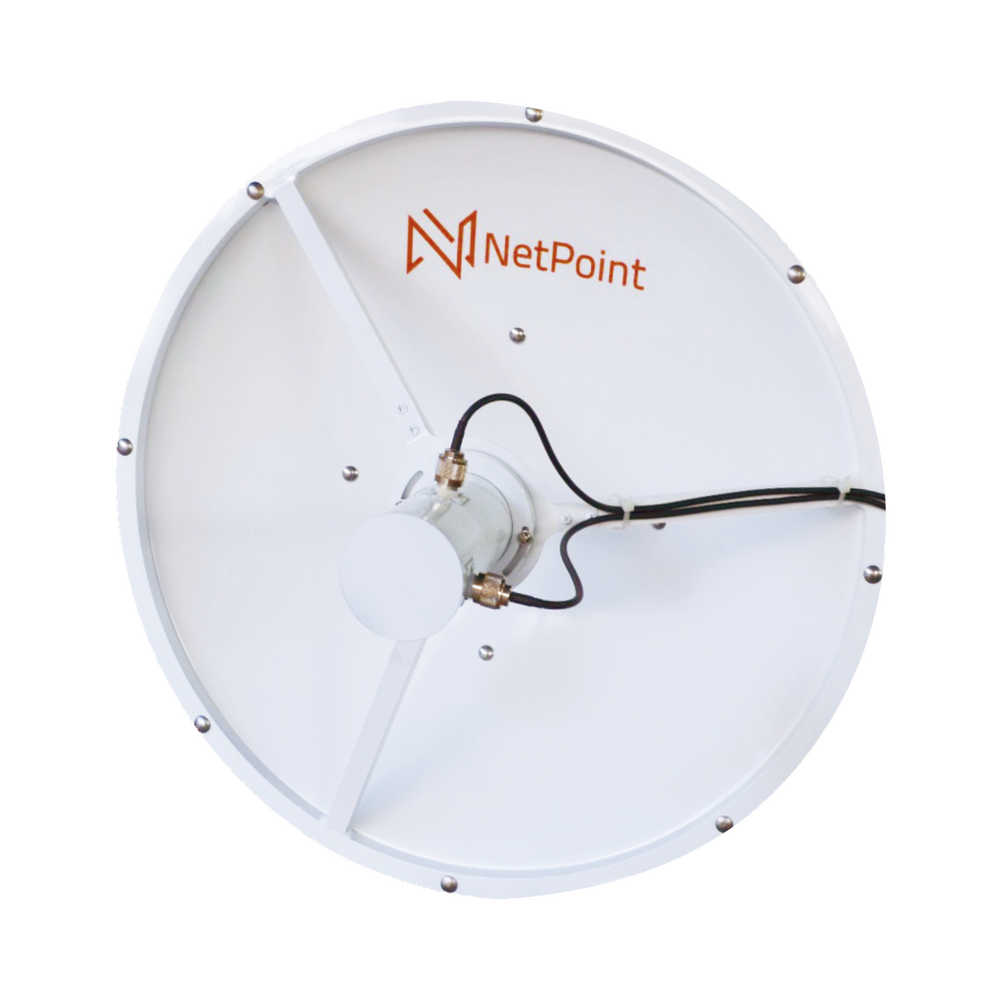 Antena blindada de alto rendimiento de 3 ft, 3.3-3.9 GHz, Ganancia 31 dBi, Conectores N-hembra.