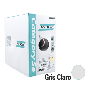 Bobina de Cable UTP 305 Metros (1000 Pies) de Cobre, NetKey, Gris Claro, Categor?a 5e (24 AWG), Riser (CMR), de 4 Pares