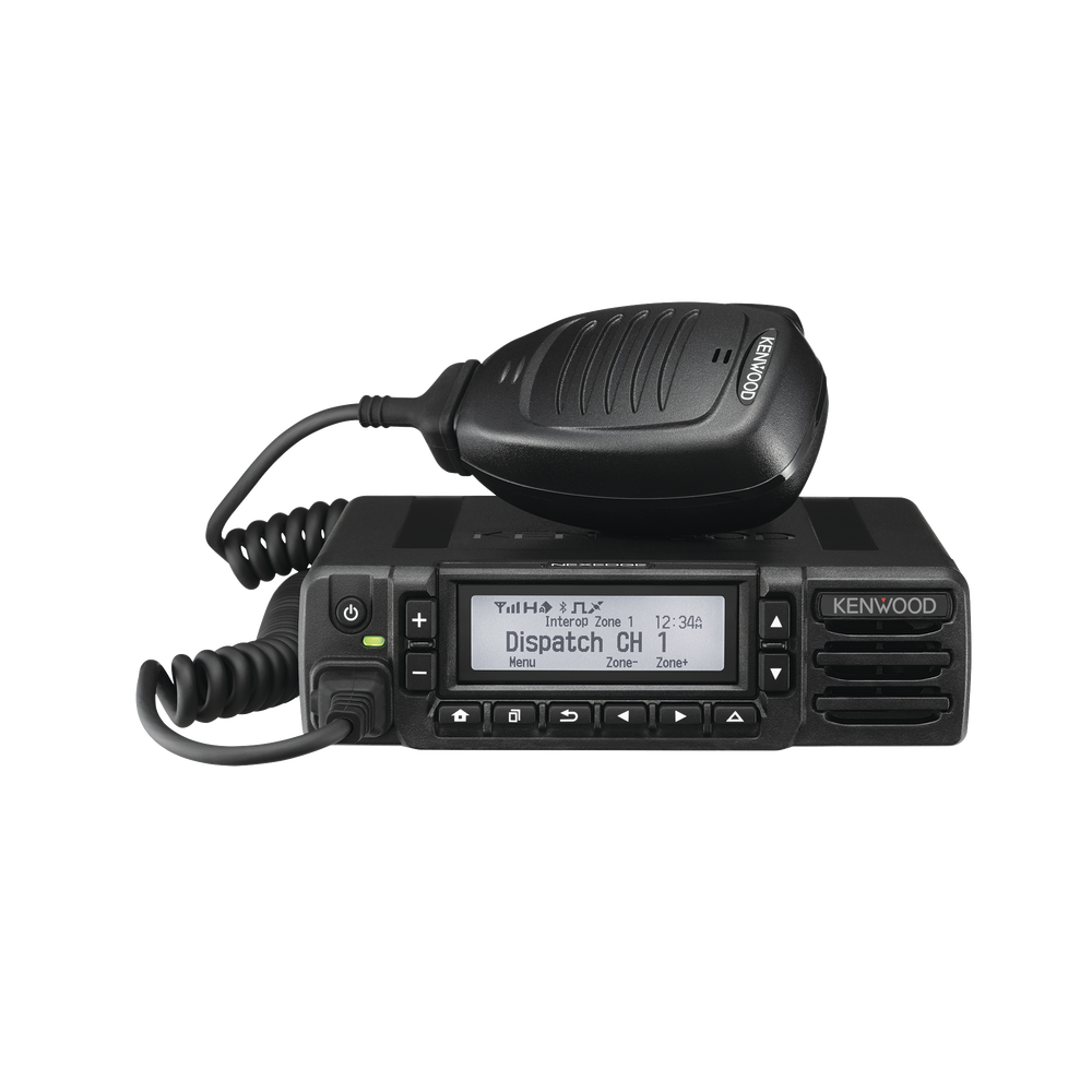 Radio móvil UHF 450-520 MHz, Digital NXDN-DMR-Análogo, 512 Canales, 45 W, GPS, Bluetooth, Cancelación de ruido. Incluye accesorios