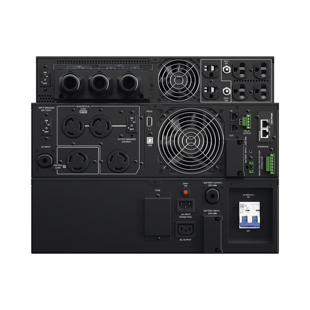 UPS de 6000 VA/5400 W, Online Doble Conversión, 200 - 240 Vac de Entrada NEMA L6-30P, 120 - 240 Vac de Salida, Onda Senoidal Pura, Torre o Rack de 8 UR, Con 6 Tomas NEMA 5-20R, 2 NEMA L6-20R y 1 NEMA L6-30R - Image 4
