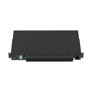 PDU Monitoreable (MI) para Distribución de Energía, Enchufe de Entrada NEMA 5-15P, Con 8 Salidas 5-20R, Horizontal 19in, 120 Vca, 15 Amp, 1UR