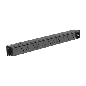 PDU Básico para Distribución de Energía, Enchufe de Entrada NEMA 5-20P, Con 12 Contactos NEMA 5-20R, Instalación Horizontal de 19in, 1UR, 20 Amp, 120 Vca