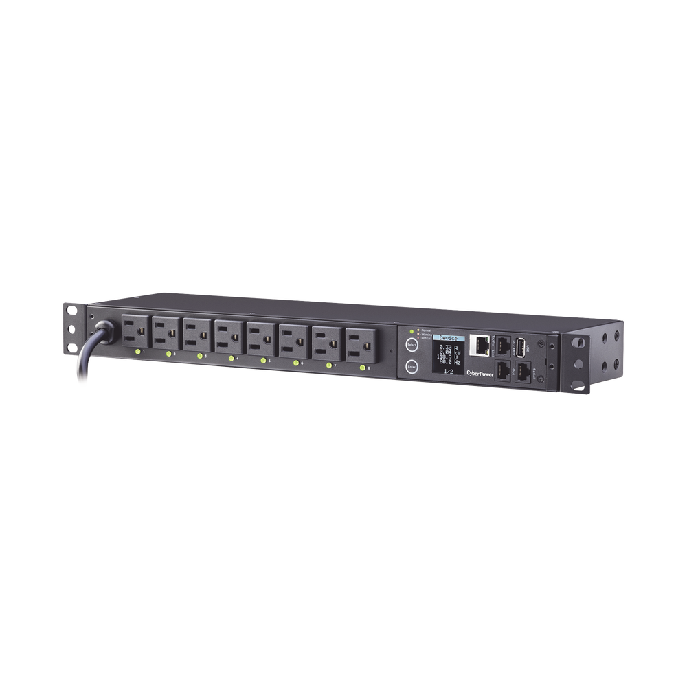 PDU Switchable por Toma, Para Distribución de Energía, Entrada 120 Vca NEMA 5-15P, Con 8 Salidas NEMA 5-15R, Horizontal 19in, 1UR - Image 3
