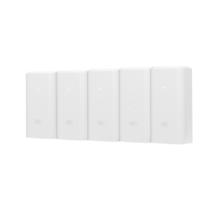 5 Unidades del Adaptador PoE Ubiquiti de 24 VDC, 0.5 A con puerto Gigabit, color blanco
