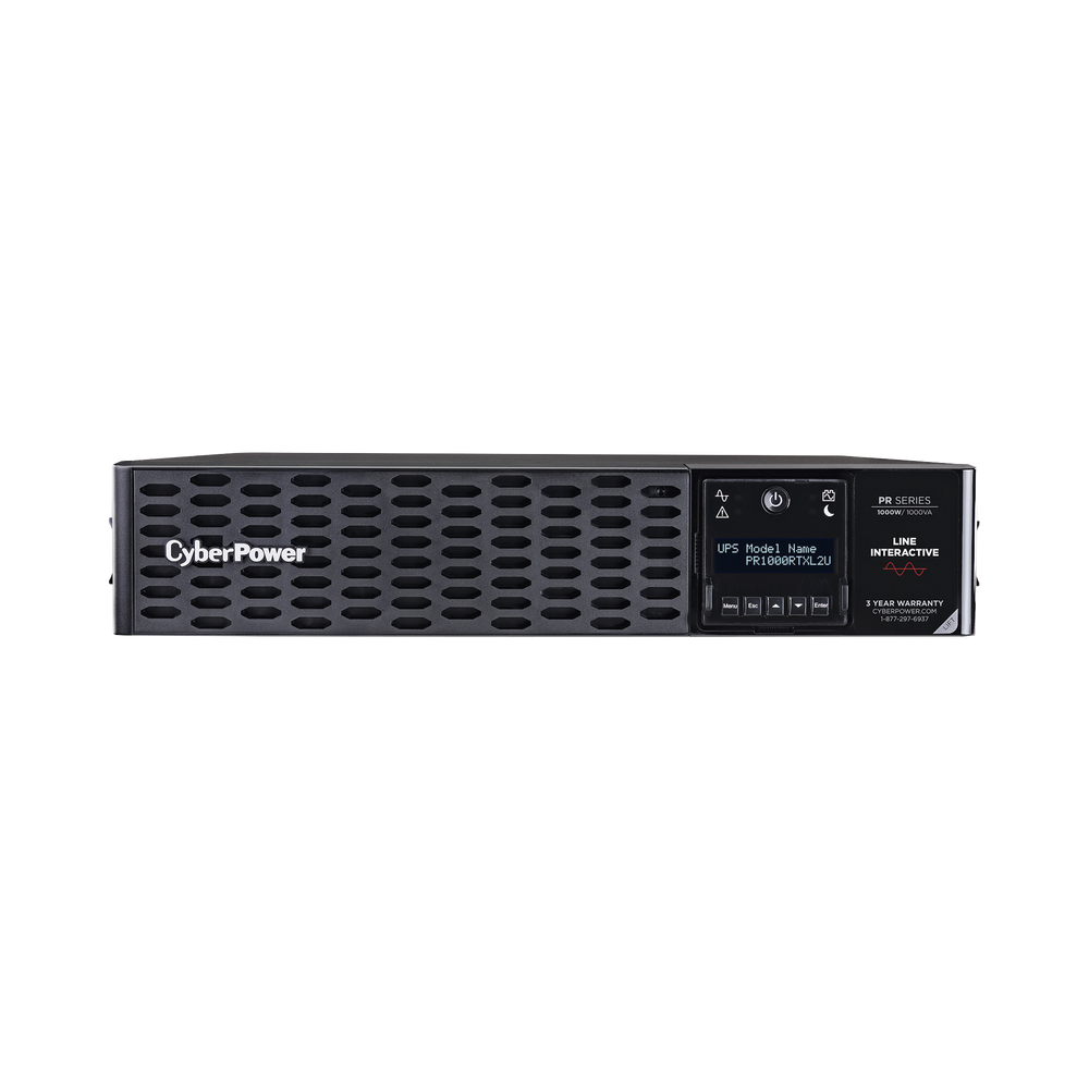 UPS de 1000 VA/1000 W, Topología Línea Interactiva, Entrada 120 Vca NEMA 5-15P, Onda Senoidal Pura, Torre o Rack 2 UR, Con 8 Tomas NEMA 5-15R