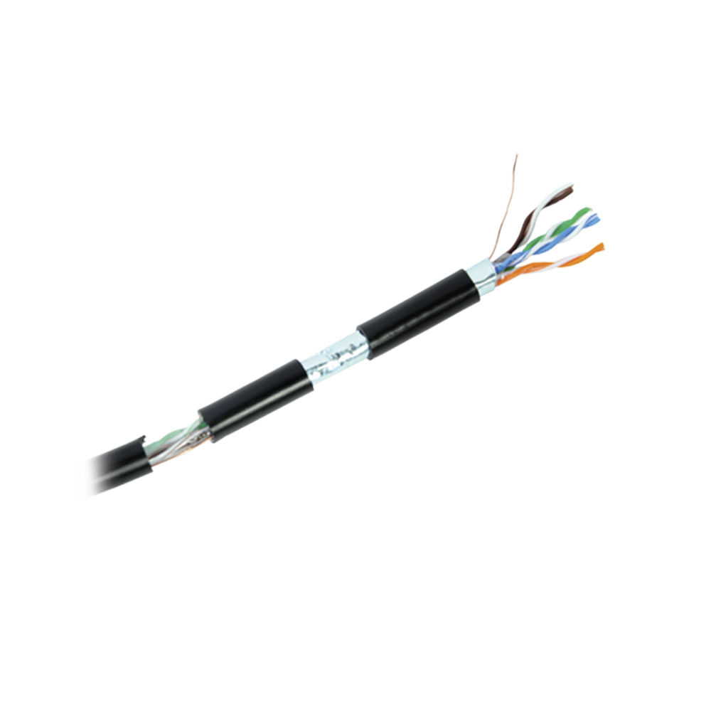 Bobina de cable de 305 m, Cat5e , FTP, blindado, para intemperie, color negro, UL, para aplicaciones en video vigilancia, redes de datos (Carrete Easy Pull) - Image 2