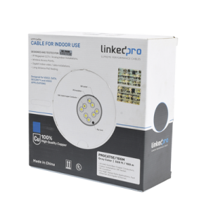 Cable Cat5e de Alto Rendimiento, con Certificaciones ETL, UL, Color Gris, de 100 Metros (328 Pies) para Aplicaciones en CCTV, Redes de Datos. Uso Interior. (PRO-CAT-5E/100M)