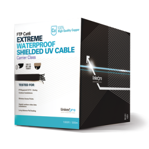 Bobina de Cable de 305 Metros (1000 Pies) Cat6+ Calibre 23 Exterior Blindado Tipo FTP para Climas Extremos, UL, Color Negro (PRO-CAT-6-EXT)