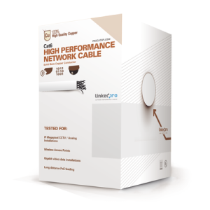 Bobina de Cable de 305 Metros (1000 Pies) de Cable Cat6 de Alto Desempeño, Super Flexible, UL, Cobre, Color Blanco, para Aplicaciones de Video Vigilancia y Redes de Datos (PRO-CAT-6-PLUSW)