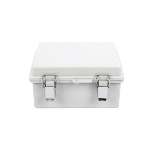 Gabinete de Plástico ABS, Uso en Intemperie IP66 (170 x 220 x 110 mm) Cierre por broche Inoxidable y Permite Cerrado con Candado y Llave (Perno 5mm) No Incluido