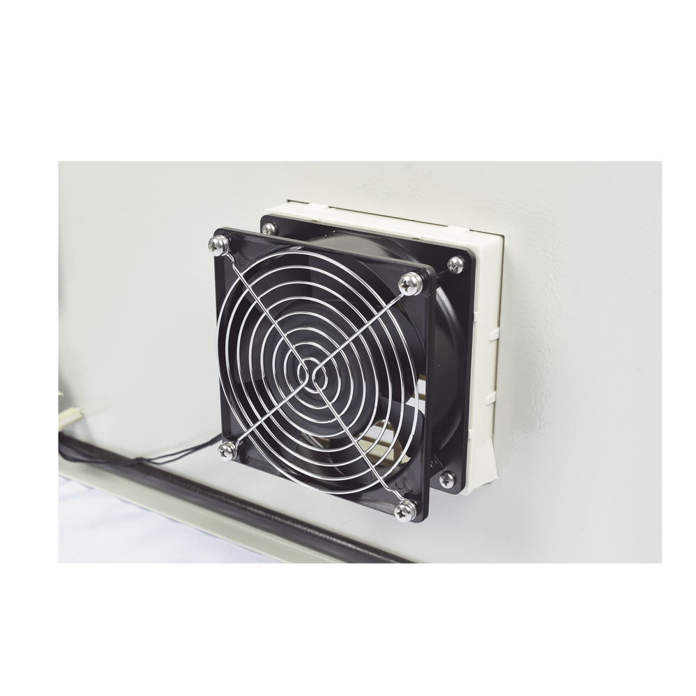 Gabinete Ventilado de Acero IP55 Uso en Exterior (400 x 600 x 250 mm) con Placa Trasera Interior Metálica y Compuerta Inferior Atornillable. Incluye Ventilador, Ventilas, filtros, Chapas y Llave T. - Image 7