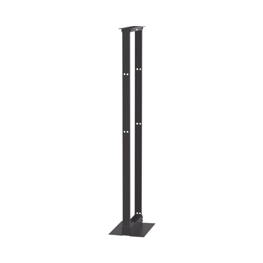 Rack de Dos Postes Estándar de 19 in, Rieles Numerados y Roscados #12-24, Fabricado en Aluminio, 45 Unidades de Rack, Color Negro - Image 4