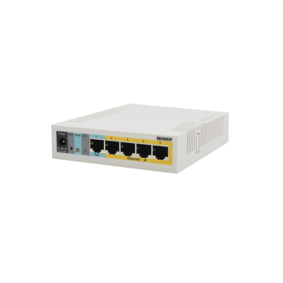 (RB260GSP) Switch Mikrotik 5 puertos PoE (Pasivo) (1in/4out) Gigabit Ethernet y 1 SFP (RB260GSP)