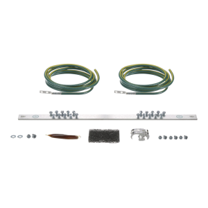 Kit de Puesta a Tierra con dos Jumpers 6 AWG y Barra de Conexiones de 20 Orificios, para Rack de 19in